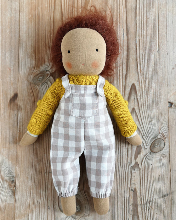 Waldorf doll medium boy • light brown skin auburn hair • Oscar