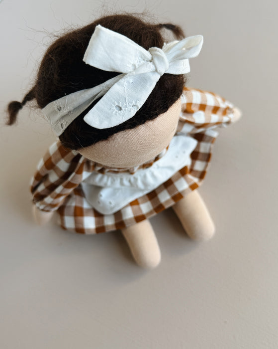 Waldorf doll medium girl • brown hair • Selma