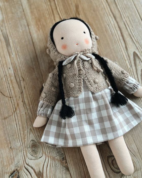 Waldorf doll medium girl • black hair • Abigail