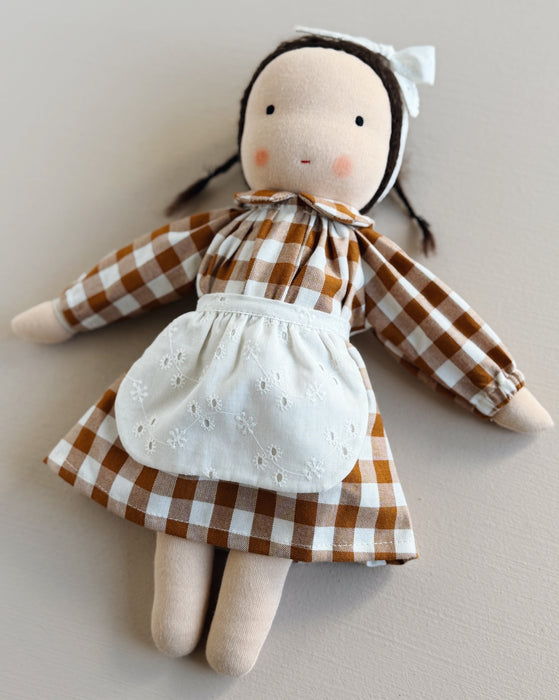 Waldorf doll medium girl • brown hair • Selma