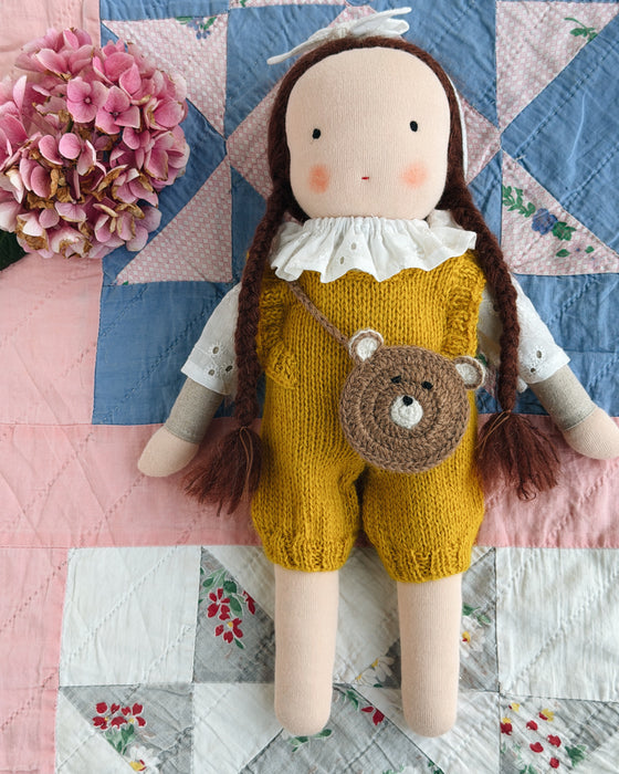 Waldorf doll medium girl • brown hair • Sienna