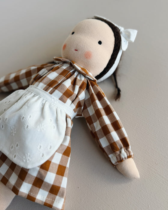 Waldorf doll medium girl • brown hair • Selma