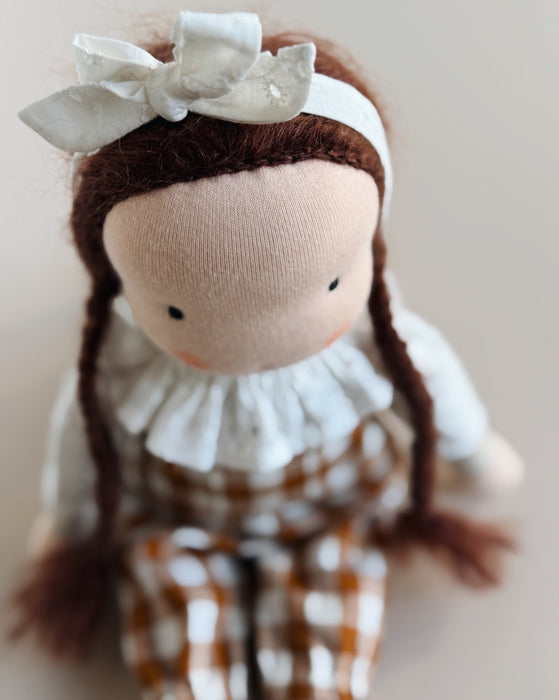 Waldorf doll medium girl • brown hair • Sienna