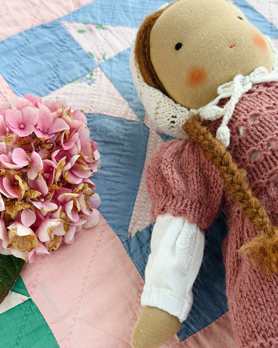 Waldorf doll medium girl • brown hair • Sophia