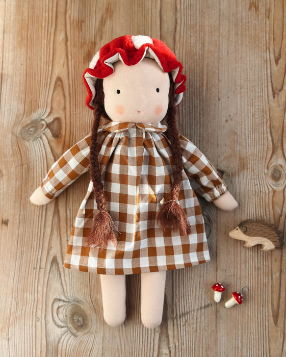 Toadstool Waldorf Inspired medium girl • brown hair • Hazel