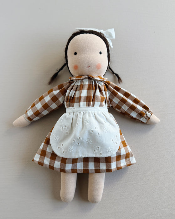 Waldorf doll medium girl • brown hair • Selma