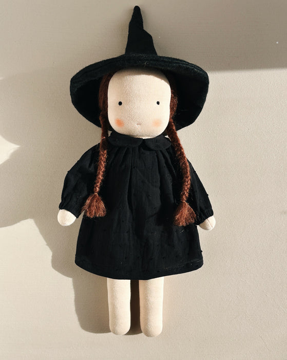 Witch waldorf inspired large doll girl • brown hair • Winifred