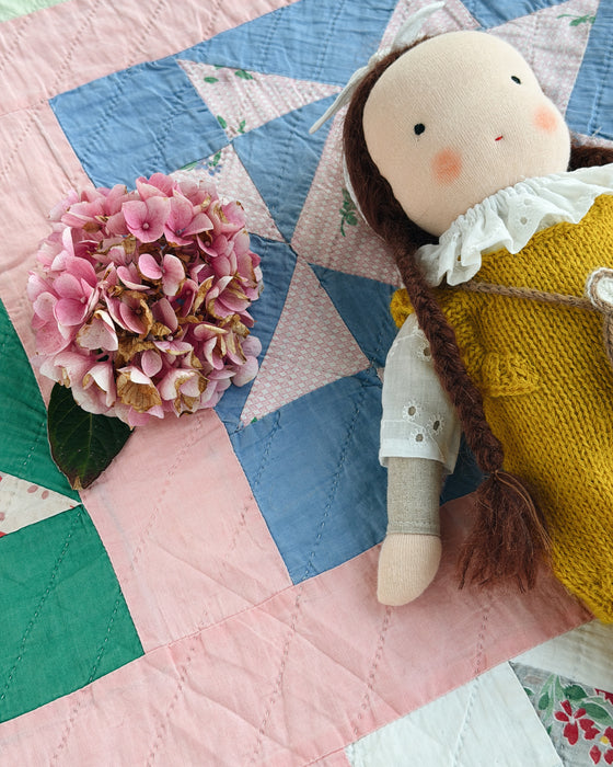Waldorf doll medium girl • brown hair • Sienna