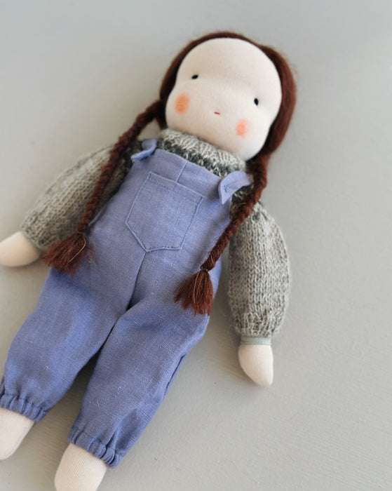 Waldorf doll medium girl • brown hair • Sally