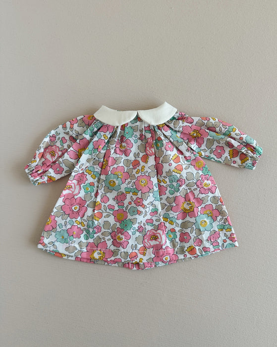 Sample sale • medium collar dress • pink liberty flower• regular price $31