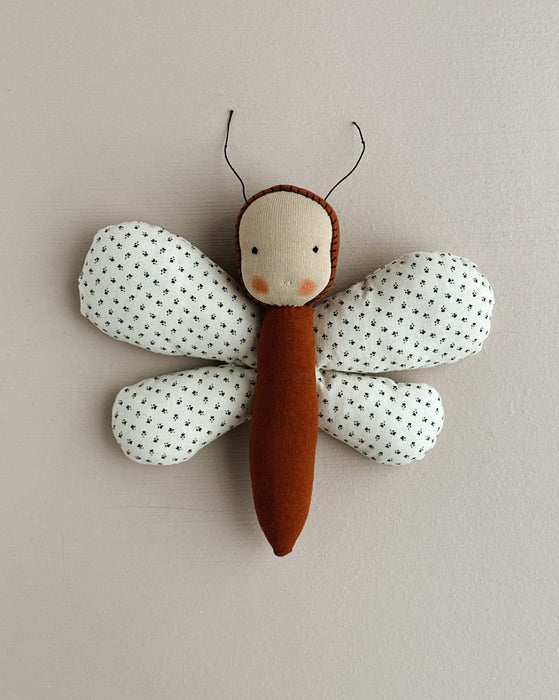 Waldorf inspired butterfly doll  • tiny blue flower wings