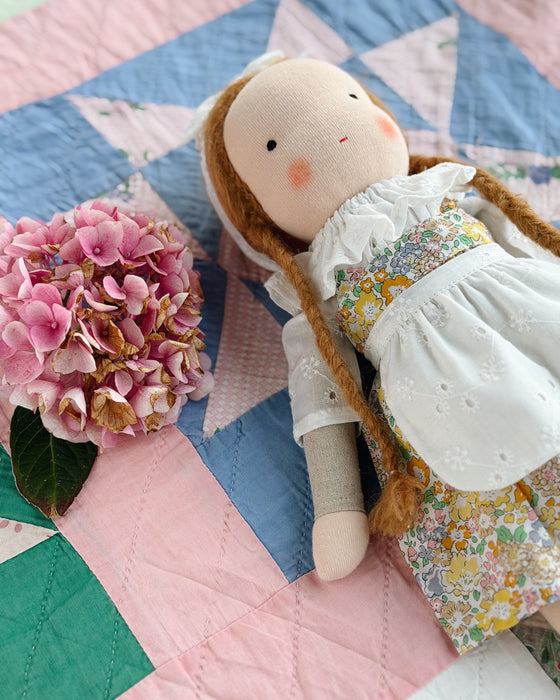 Waldorf doll medium girl • strawberry blond hair • Esther
