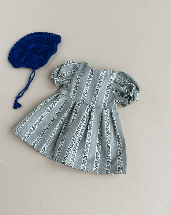 Vintage Collection puff dress set BLUE STRIPE