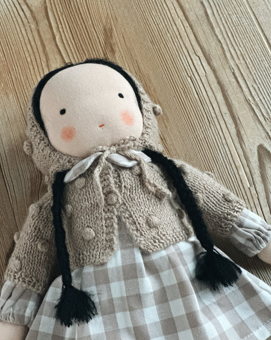 Waldorf doll medium girl • black hair • Abigail