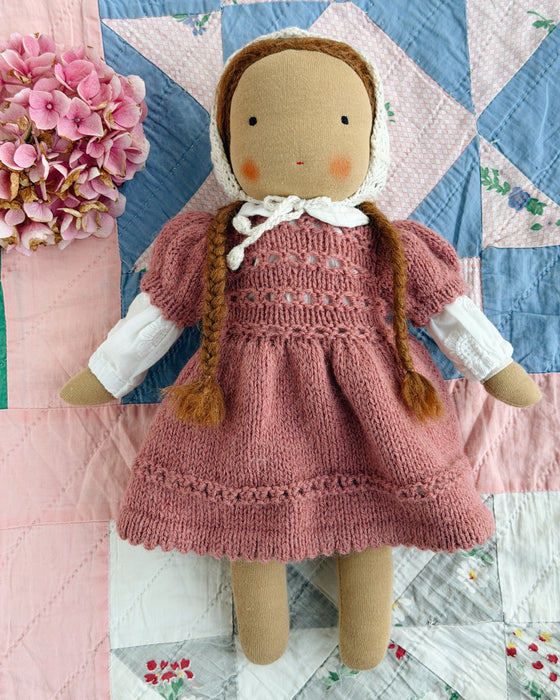 Waldorf doll medium girl • brown hair • Sophia