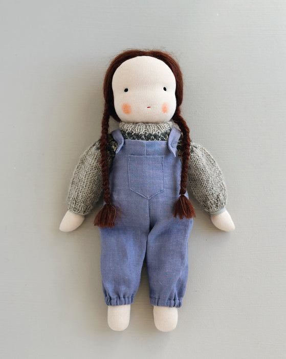 Waldorf doll medium girl • brown hair • Sally