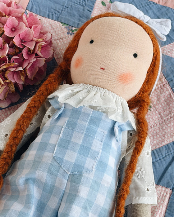 Waldorf doll medium girl • rust hair • Inez