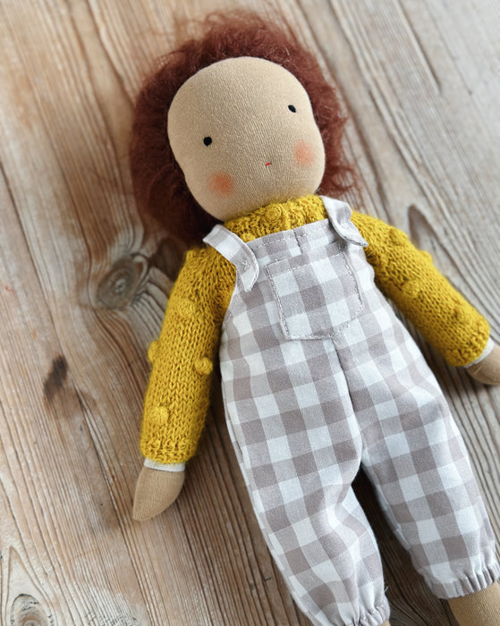 Waldorf doll medium boy • light brown skin auburn hair • Oscar