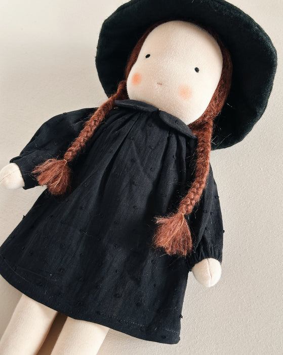 Witch waldorf inspired large doll girl • brown hair • Winifred