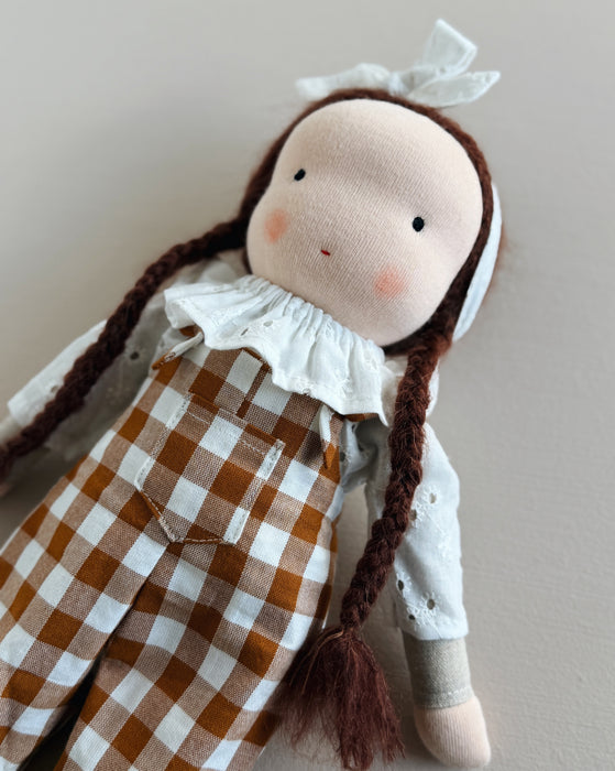 Waldorf doll medium girl • brown hair • Sienna