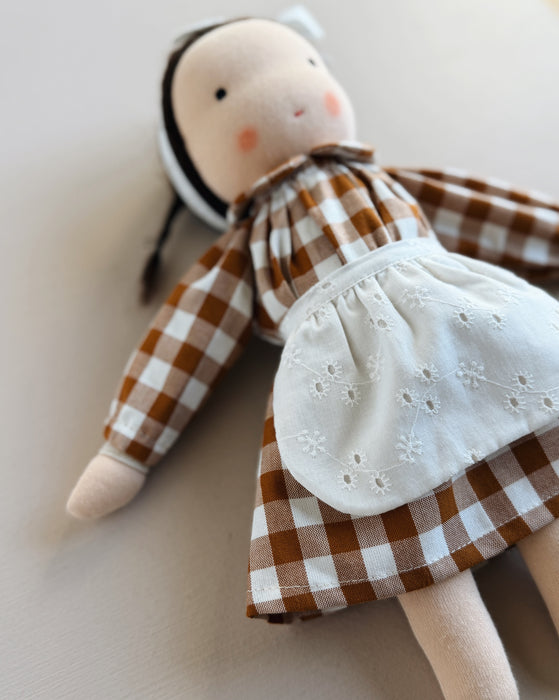 Waldorf doll medium girl • brown hair • Selma
