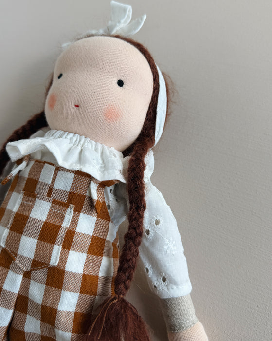 Waldorf doll medium girl • brown hair • Sienna