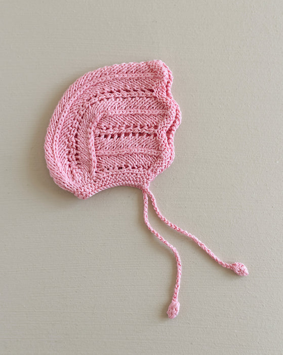 Sample sale • crochet bonnet • pink • medium or large • regular price $26