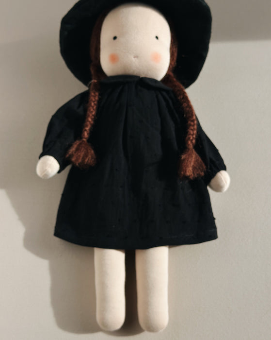 Witch waldorf inspired large doll girl • brown hair • Winifred