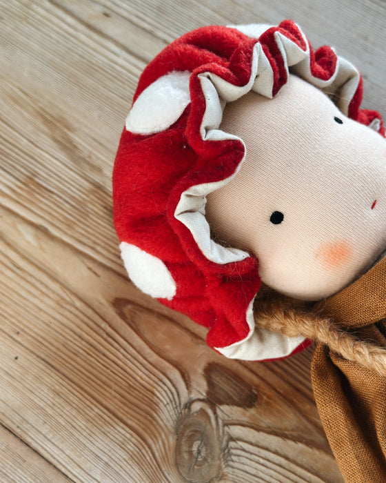 Mushroom waldorf inspired large doll girl • auburn hair • Felicia