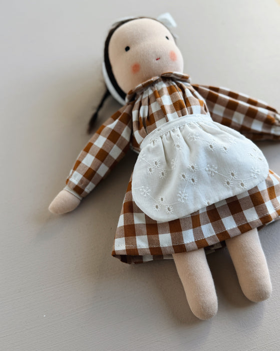 Waldorf doll medium girl • brown hair • Selma