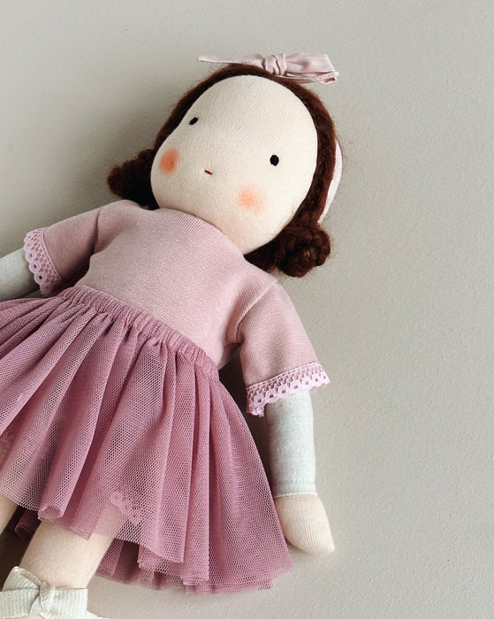 Waldorf Inspired ballet doll medium girl • mahogany hair • Sonia