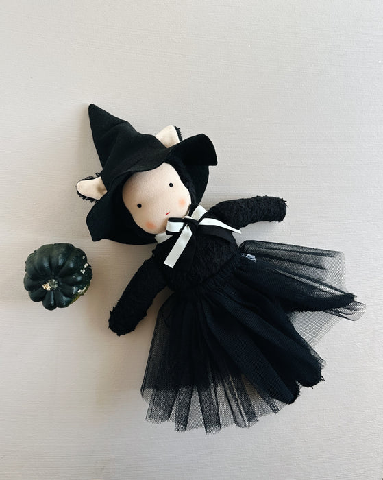 Waldorf Inspired black cat doll  • witch