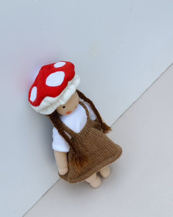 Mushroom Mini Heirloom courage Doll • auburn hair • Ingrid